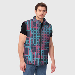 Мужской жилет Разноцветные толстые линии, цвет: 3D-черный — фото 2