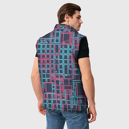 Мужской жилет Разноцветные толстые линии / 3D-Черный – фото 4