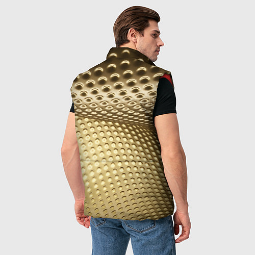 Мужской жилет Золотая сетка абстракция / 3D-Красный – фото 4