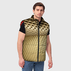 Мужской жилет Золотая сетка абстракция, цвет: 3D-красный — фото 2