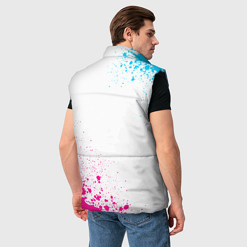 Мужской жилет The Last Of Us neon gradient style вертикально / 3D-Черный – фото 4