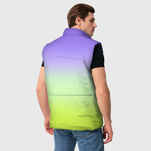 Мужской жилет Фиолетовый мятный и желто-зеленый градиент / 3D-Черный – фото 4