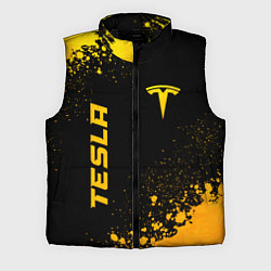 Мужской жилет Tesla - gold gradient вертикально, цвет: 3D-черный