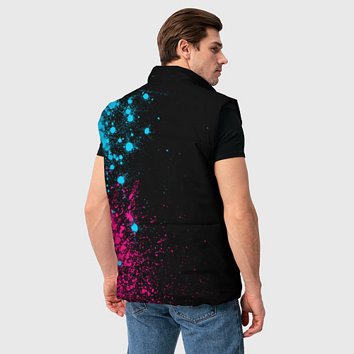 Мужской жилет Ramones - neon gradient по-вертикали / 3D-Черный – фото 4
