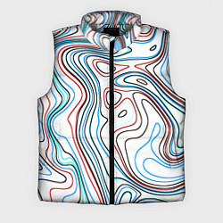 Мужской жилет Линии карандашом абстракция бело-голубой, цвет: 3D-светло-серый