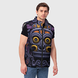 Мужской жилет Орнамент в стиле ацтеков, цвет: 3D-светло-серый — фото 2