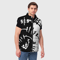 Мужской жилет Астарион - знак на спине чб, цвет: 3D-черный — фото 2