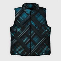 Мужской жилет Тёмно-синяя диагональная клетка в шотландском стил, цвет: 3D-черный