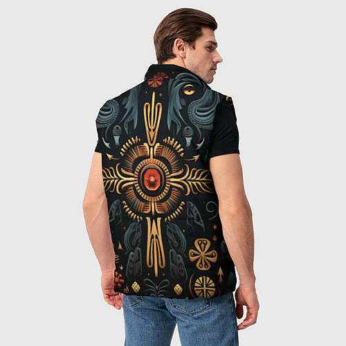 Мужской жилет Паттерн в славянской стилистике / 3D-Черный – фото 4