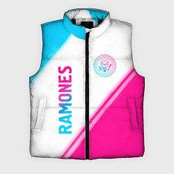 Мужской жилет Ramones neon gradient style вертикально, цвет: 3D-черный