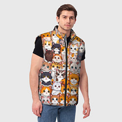 Мужской жилет Очень много котиков, цвет: 3D-черный — фото 2