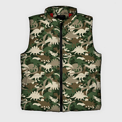 Мужской жилет Динозавры - камуфляж, цвет: 3D-красный