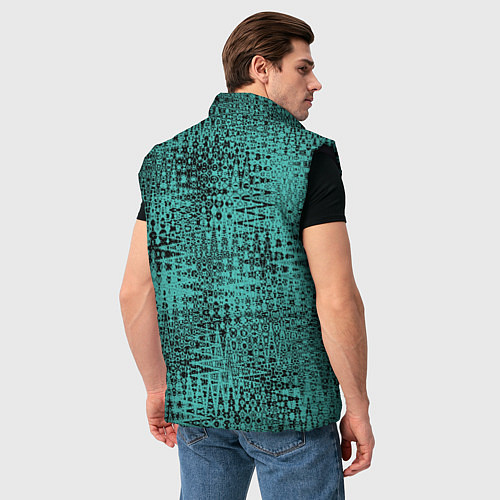 Мужской жилет Абстракция сине-зелёный / 3D-Черный – фото 4