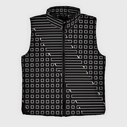 Мужской жилет Чёрный абстрактный с квадратами