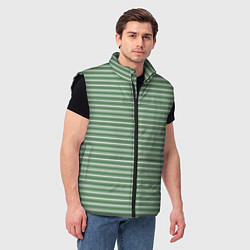 Мужской жилет Светло-зелёный полосы, цвет: 3D-черный — фото 2