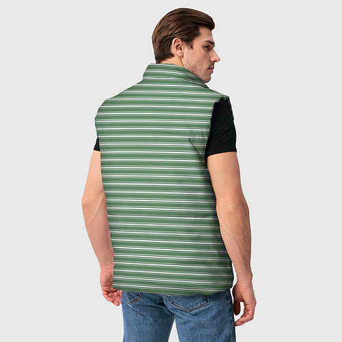 Мужской жилет Светло-зелёный полосы / 3D-Черный – фото 4