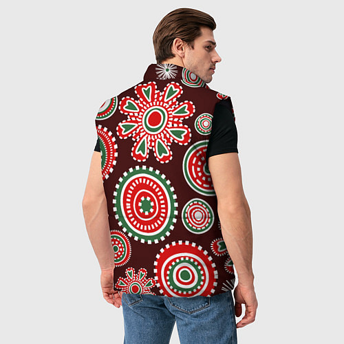 Мужской жилет Новогодний принт красный / 3D-Черный – фото 4