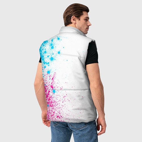 Мужской жилет Within Temptation neon gradient style по-вертикали / 3D-Черный – фото 4