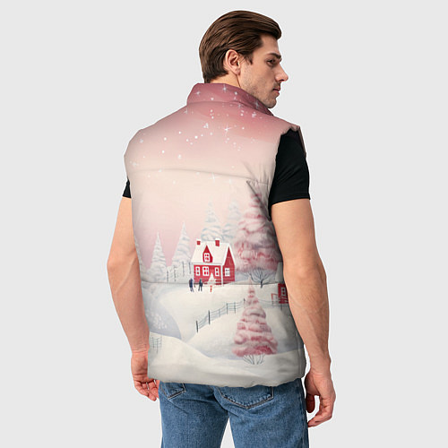 Мужской жилет Снежное сияние ночи / 3D-Черный – фото 4