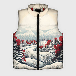 Мужской жилет Зимнее чудо, цвет: 3D-красный