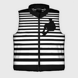 Мужской жилет Силуэт на чёрно белом полосы, цвет: 3D-светло-серый