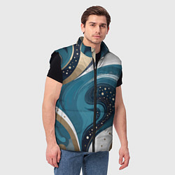 Мужской жилет Бирюховые завитки, цвет: 3D-черный — фото 2