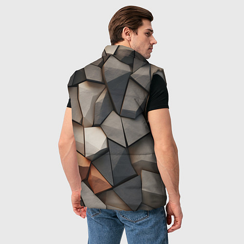 Мужской жилет Серые камни / 3D-Светло-серый – фото 4
