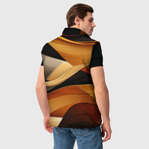 Мужской жилет Желтая и черная абстракция / 3D-Черный – фото 4
