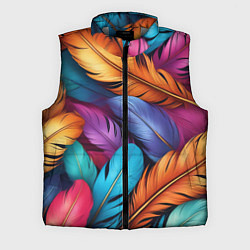 Мужской жилет Перья паттерн - нейросеть, цвет: 3D-светло-серый