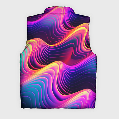 Мужской жилет Неоновый узор неоновая волна / 3D-Светло-серый – фото 2