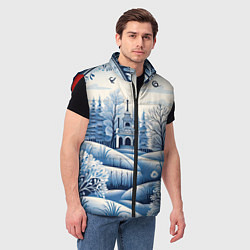 Мужской жилет Пушистые завитки, цвет: 3D-красный — фото 2