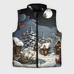 Мужской жилет Волшебство новогодней ночи, цвет: 3D-светло-серый