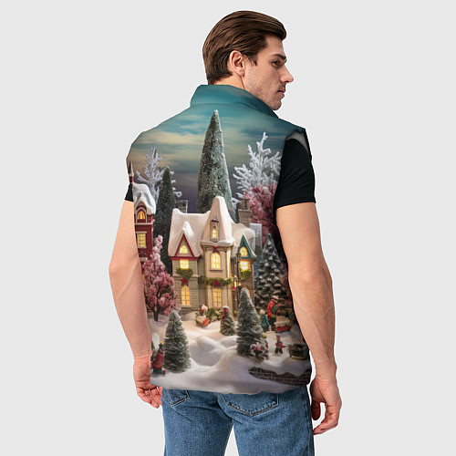 Мужской жилет Снежное сияние ночи / 3D-Светло-серый – фото 4