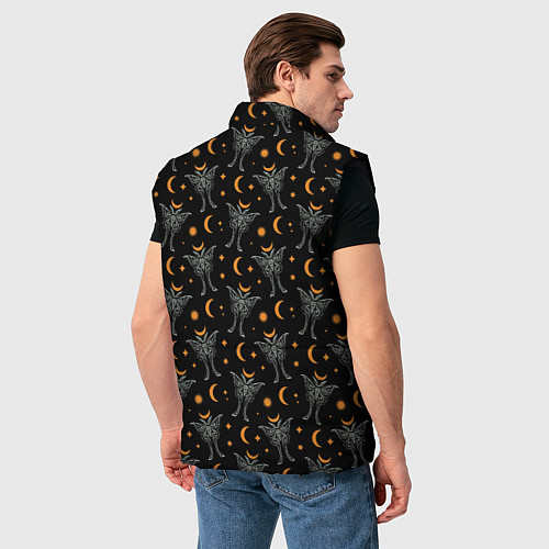 Мужской жилет Лунные мотыльки / 3D-Черный – фото 4