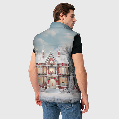 Мужской жилет Звездное кружево новогодней ночи / 3D-Черный – фото 4