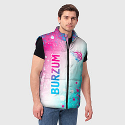 Мужской жилет Burzum neon gradient style вертикально, цвет: 3D-черный — фото 2