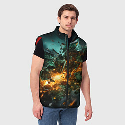 Мужской жилет Геометрический всплеск, цвет: 3D-красный — фото 2
