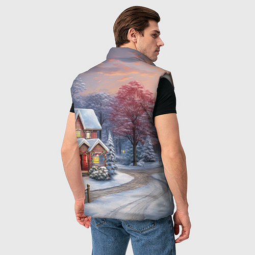 Мужской жилет Волшебство зимней природы / 3D-Светло-серый – фото 4