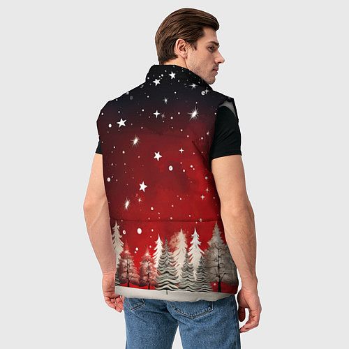 Мужской жилет Морозное утро в деревне / 3D-Светло-серый – фото 4