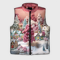 Мужской жилет Зимний закат новый год, цвет: 3D-красный