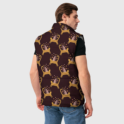 Мужской жилет Крылатый леопардовый кот / 3D-Светло-серый – фото 4