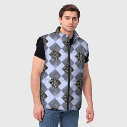 Мужской жилет Ромб пятнистый, цвет: 3D-черный — фото 2