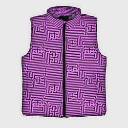 Мужской жилет Лабиринт с иероглифами на сиреневом, цвет: 3D-светло-серый