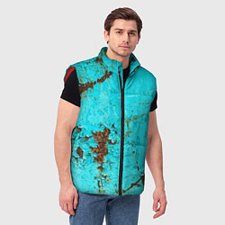 Мужской жилет Текстура бирюзового металла со ржавчиной, цвет: 3D-красный — фото 2