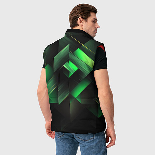 Мужской жилет Асимметричный узор зелени / 3D-Красный – фото 4