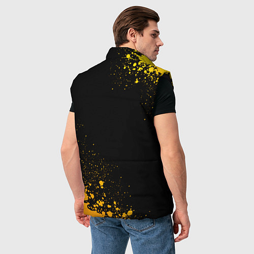Мужской жилет Burzum - gold gradient вертикально / 3D-Черный – фото 4