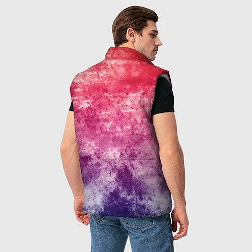 Мужской жилет Абстракция - сине-красный беспорядок / 3D-Светло-серый – фото 4