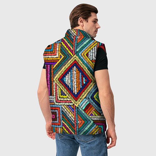 Мужской жилет Этнический узор вышивка / 3D-Красный – фото 4