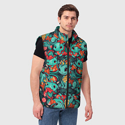 Мужской жилет Драконы с ёлками, цвет: 3D-черный — фото 2