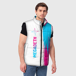 Мужской жилет Megadeth neon gradient style по-вертикали, цвет: 3D-черный — фото 2
